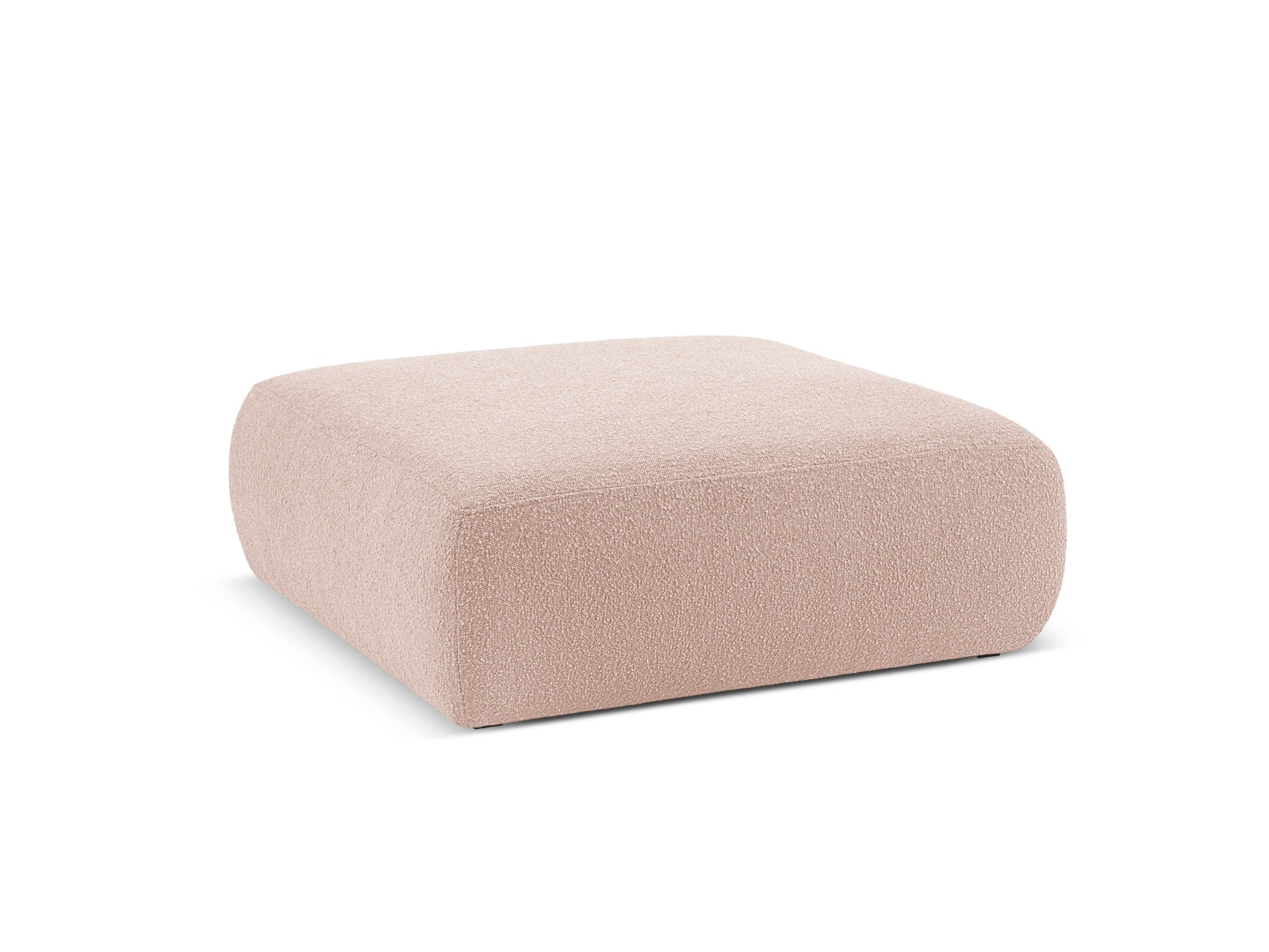 Eleganter Molino Boucle Pouf in sanftem Powder Pink, ideal für stilvolle Akzente in jedem Raum. Perfekt als zusätzlicher Sitzplatz.