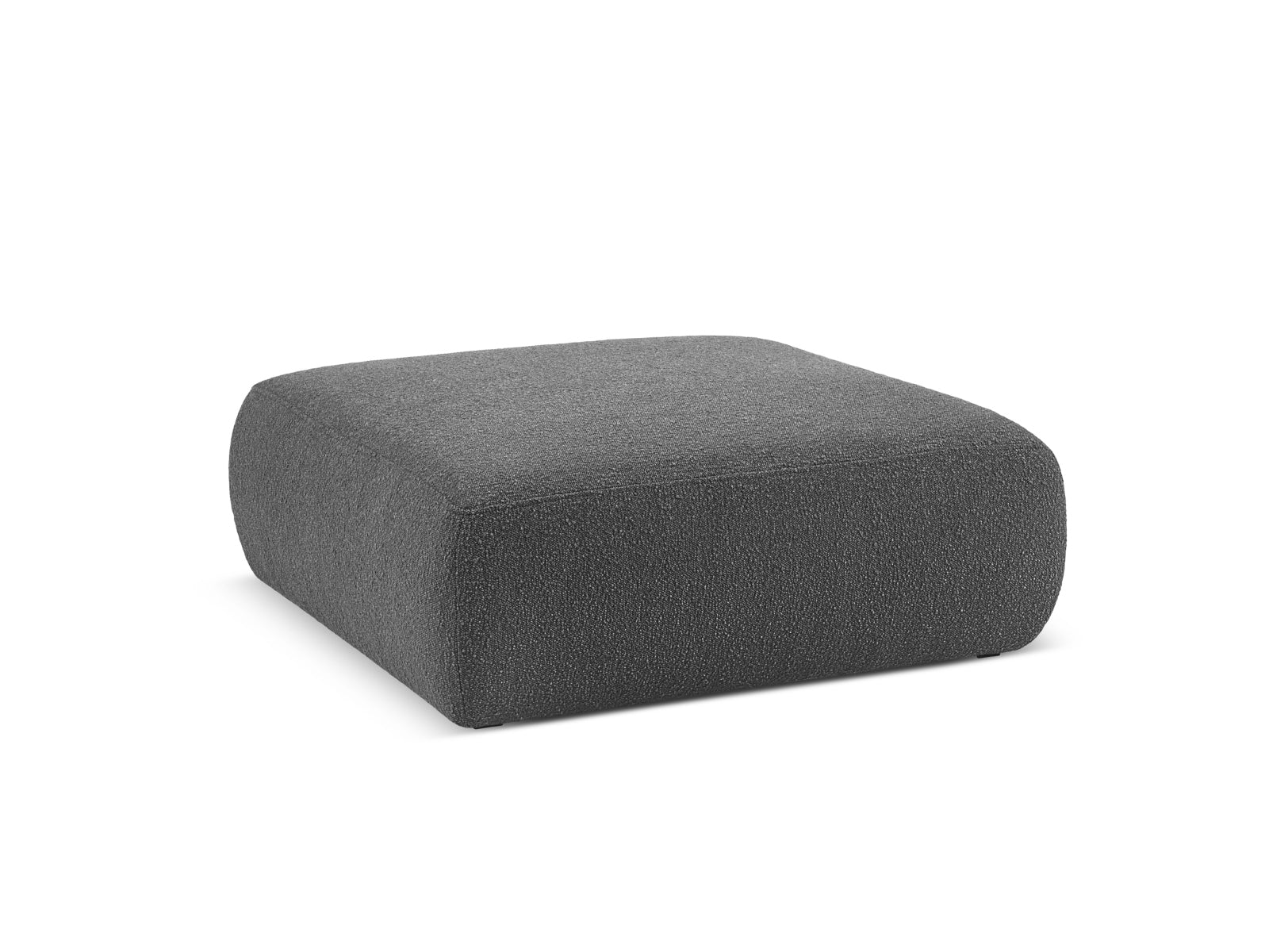 Stylischer Molino Boucle Pouf in Dunkelgrau, ideal für jeden Raum. Bequemer Sitzhocker von Micadoni, perfekt für modernes Wohnen.