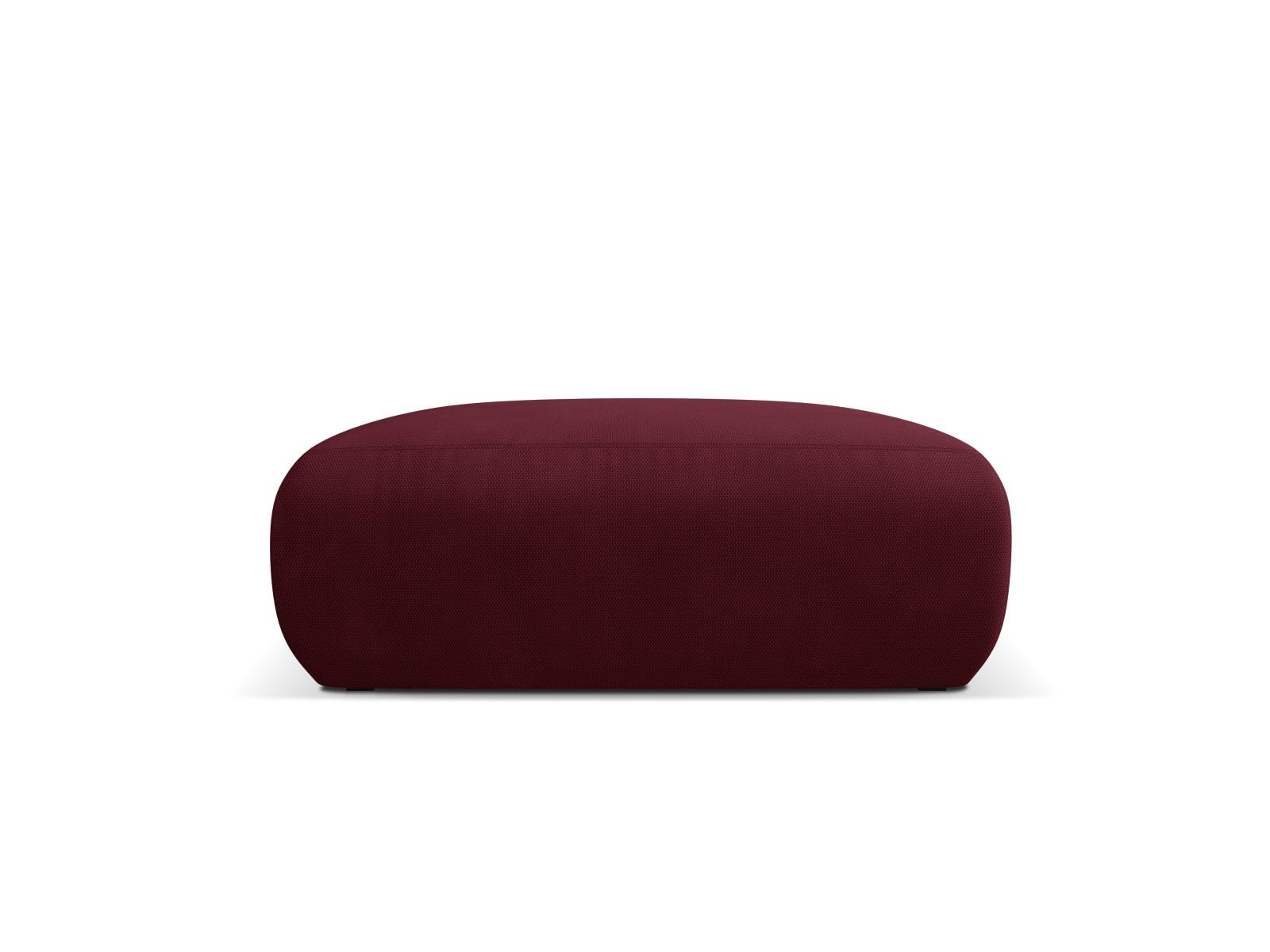 Stilvoller Molino Pouf in tiefem Bordeaux, perfekt für gemütliche Sitzgelegenheiten und geschmackvolle Raumgestaltung.
