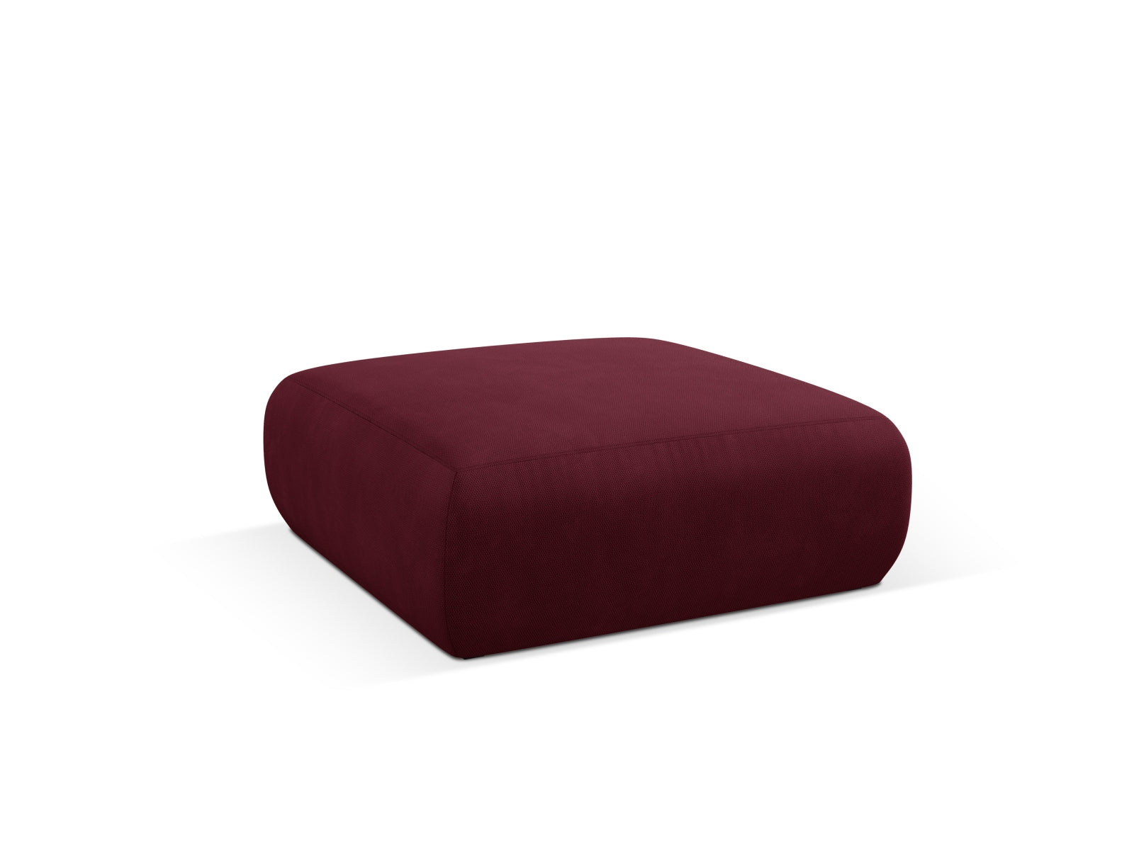 Eleganter Molino Pouf in sattem Bordeauxrot, ideal für entspannte Momente und stilvolle Akzente in jedem Wohnraum.
