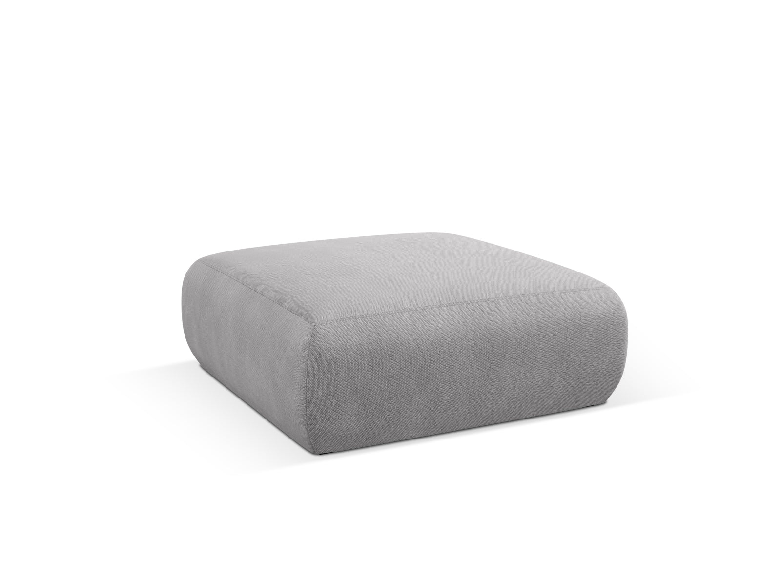 Stylischer Molino Pouf in hellem Grau von Micadoni, ideal für gemütliche Sitzgelegenheiten und moderne Wohnräume.