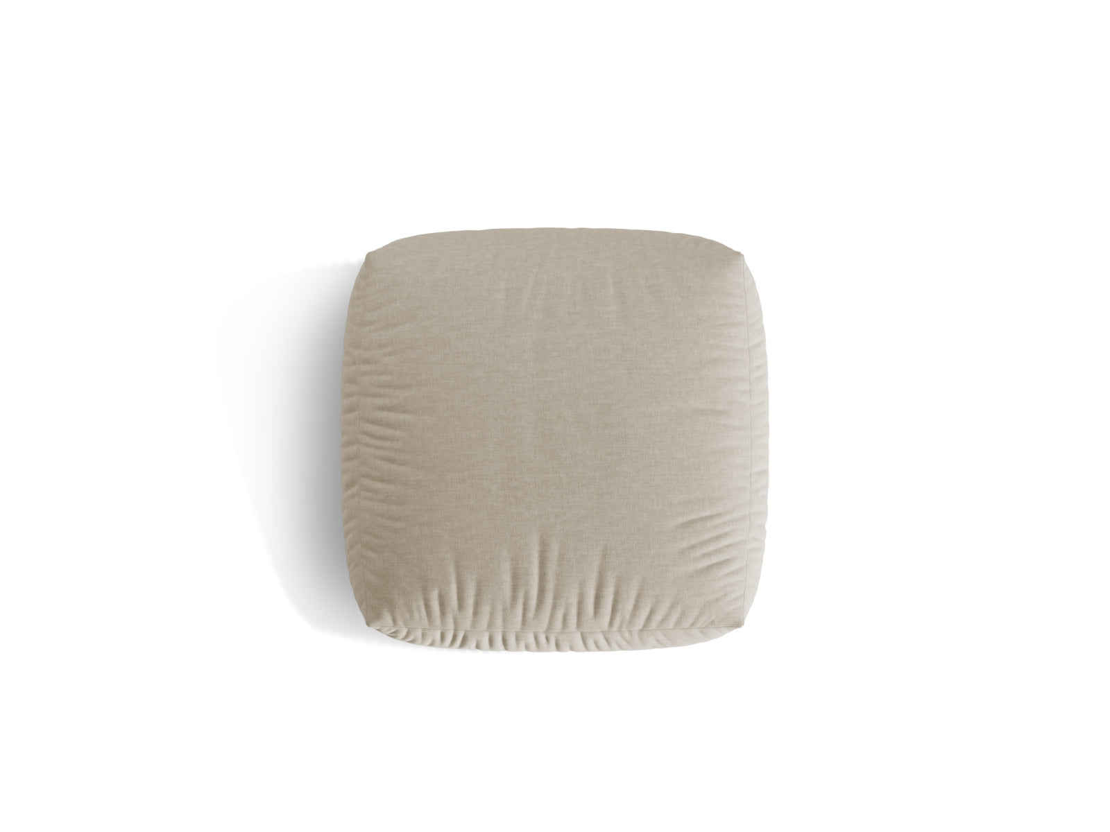 Moderner Martina Pouf in sanftem Beige, bietet zusätzlichen Sitzkomfort und fügt sich harmonisch in jedes Interieur ein.