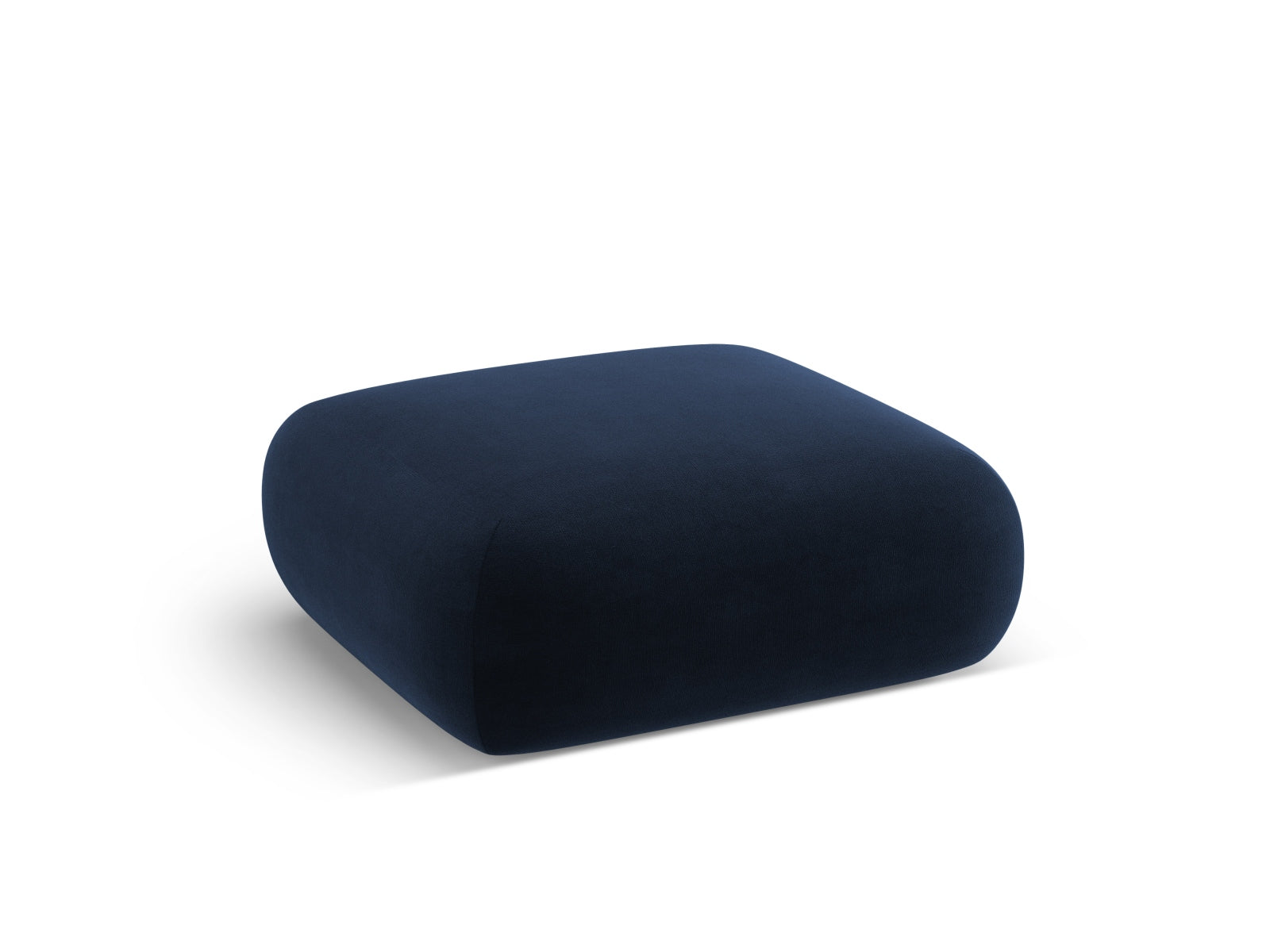 Eleganter Molino Velour Pouf in Royalblau, ideal für modulares Sofa-Design, stilvoll und bequem für jedes Wohnzimmer.
