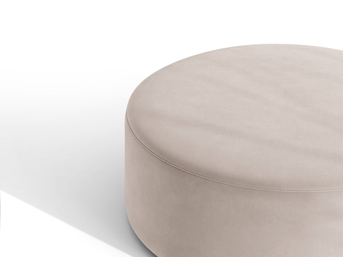 Weisser Pouf Dia von Micadoni mit strukturiertem Bouclé-Stoff, quadratischer Form und niedrigen Beinen aus Polypropylen.