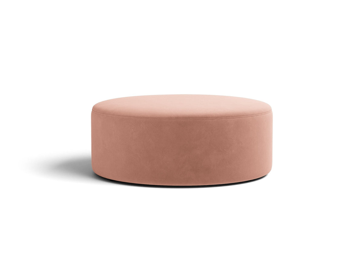 Weisser Pouf Dia von Micadoni mit strukturiertem Bouclé-Stoff, quadratischer Form und niedrigen Beinen aus Polypropylen.