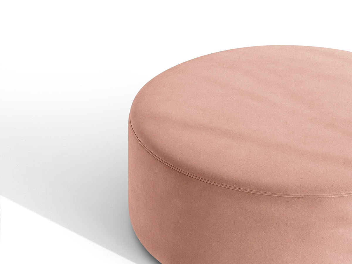 Weisser Pouf Dia von Micadoni mit strukturiertem Bouclé-Stoff, quadratischer Form und niedrigen Beinen aus Polypropylen.