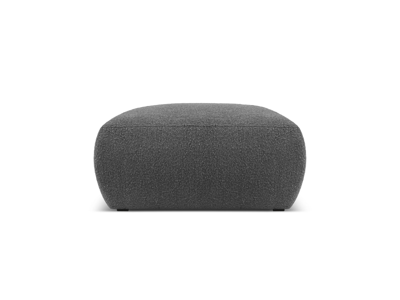 Eleganter Molino Boucle Pouf in tiefem Grau, ideal für stilvolle Akzente in jedem Raum, vielseitig einsetzbar als Sitzgelegenheit oder Fußablage.