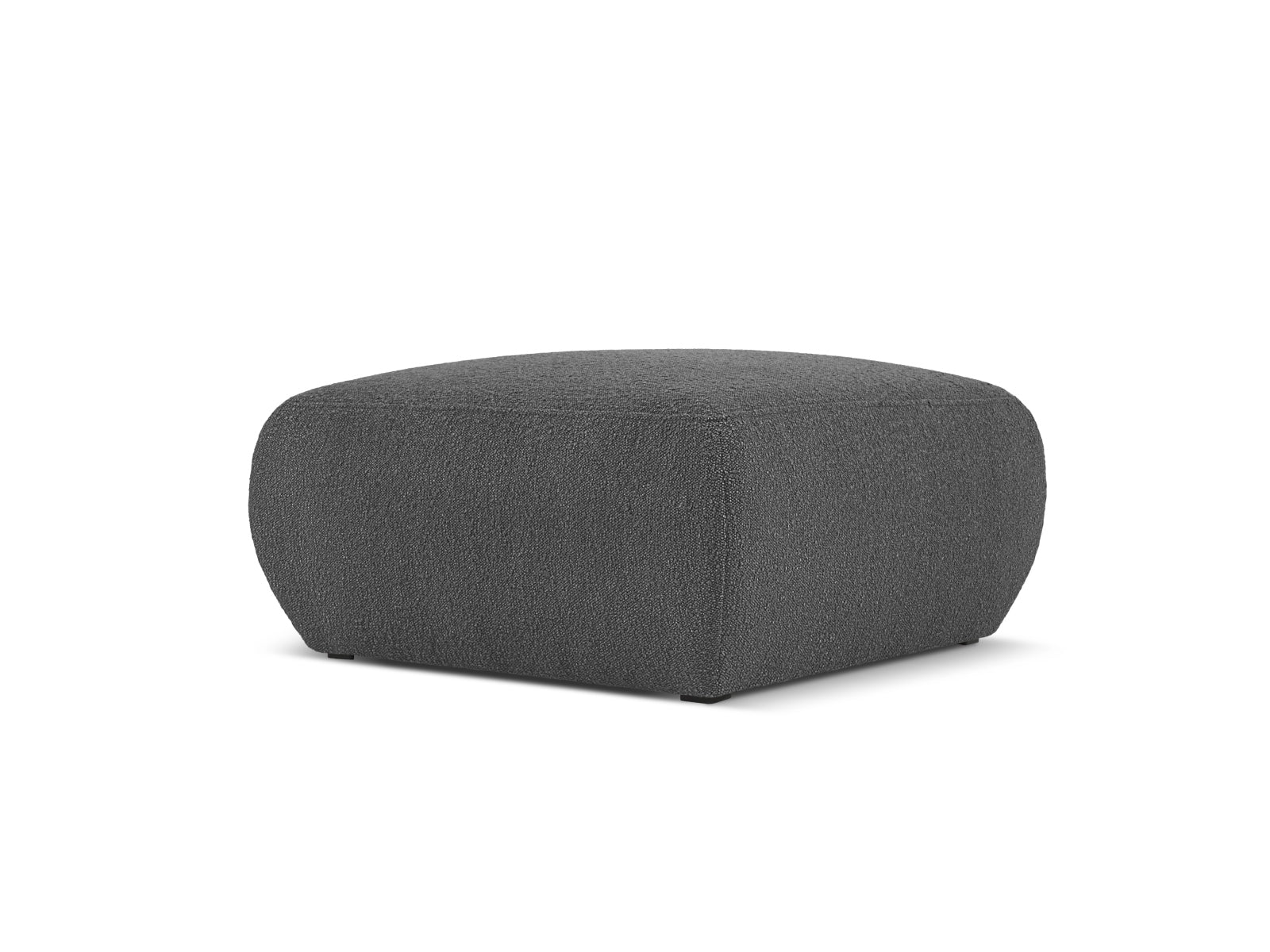 Stylischer Molino Boucle Pouf in dunklem Grau, perfekt für moderne Wohnräume, als zusätzlicher Sitz oder gemütliche Fußablage.