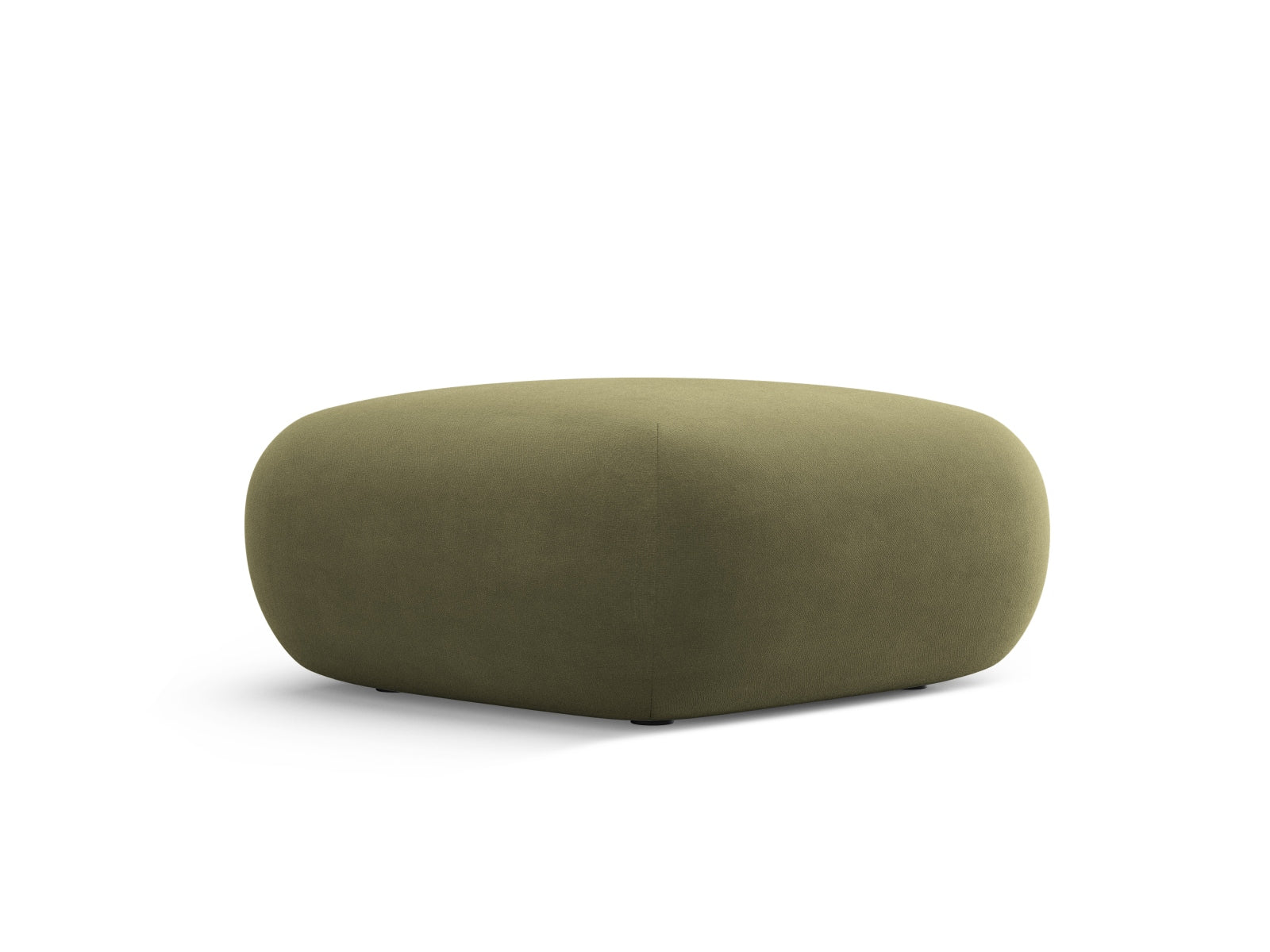 Eleganter Molino Velour Pouf in sanftem Grün, ideal als modulares Sofa-Element von Micadoni für stilvolle Wohnräume.