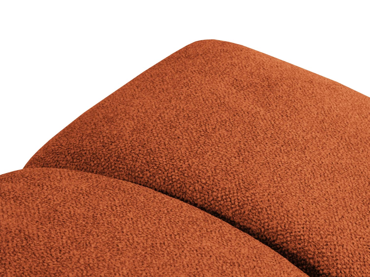 Eleganter Diana Pouf 1 Sitzer in warmem Terracotta, ideal für individuelle Sofa-Arrangements und einladende Wohnatmosphäre.