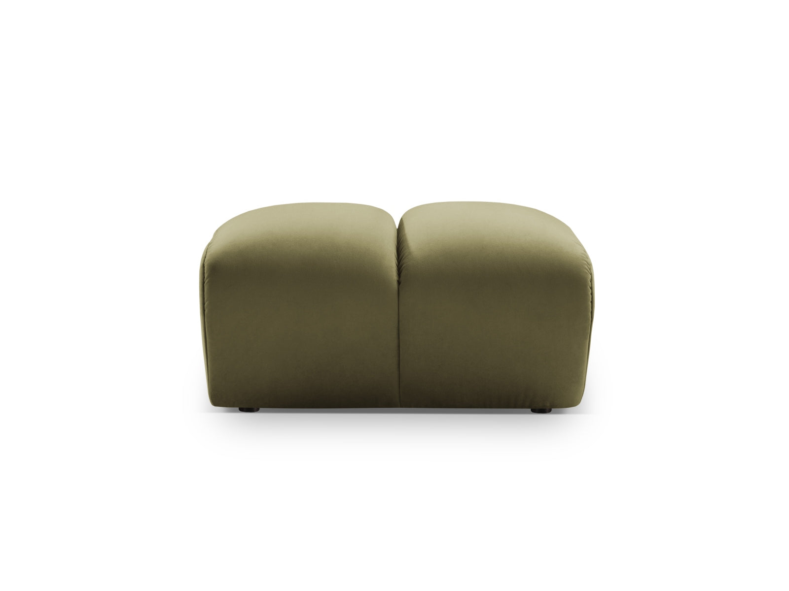 Eleganter Diana Velour Pouf 1 Sitzer in einem stilvollen Grünton, ideal für moderne Wohnräume und vielseitige Sitzlösungen.