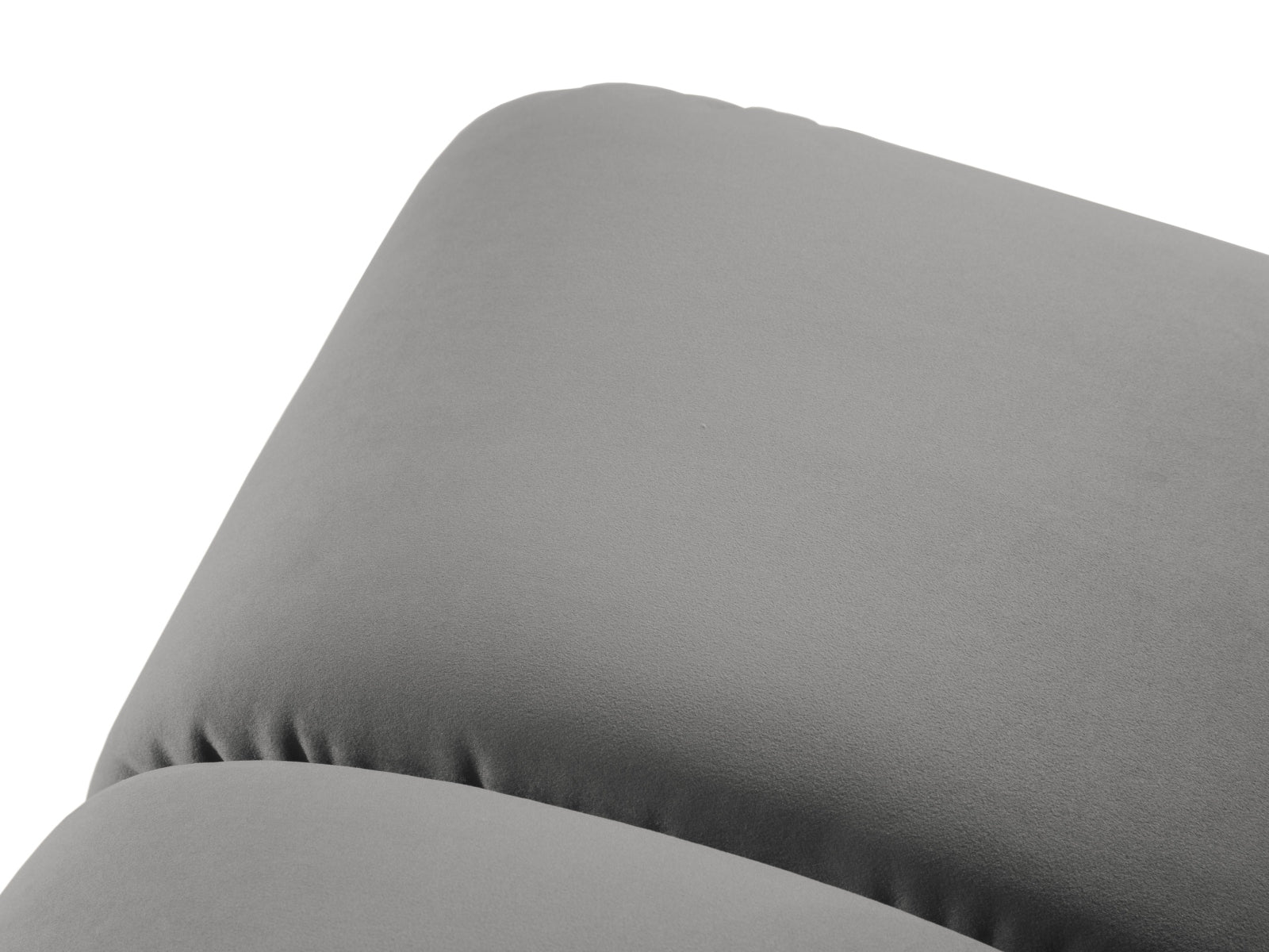 Stylischer Diana Velour Pouf 1 Sitzer in edlem Grau, perfekt für kreative Wohnkonzepte und als zusätzlicher Sitzplatz.