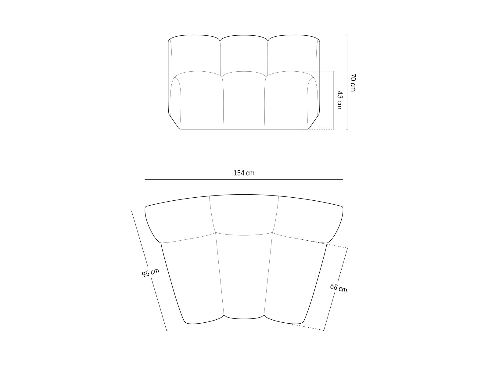 Lupine Modul Armless 1 Sitzer in Dark Blue präsentiert im Onlineshop von KAQTU Design AG. Modulares Sofa ist von Micadoni