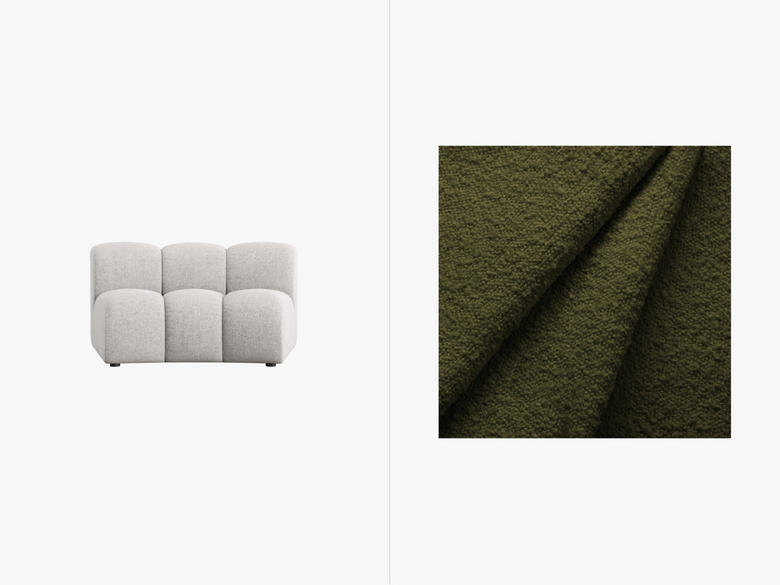 Lupine Modul Armless 1 Sitzer in Dark Olive Green präsentiert im Onlineshop von KAQTU Design AG. Modulares Sofa ist von Micadoni