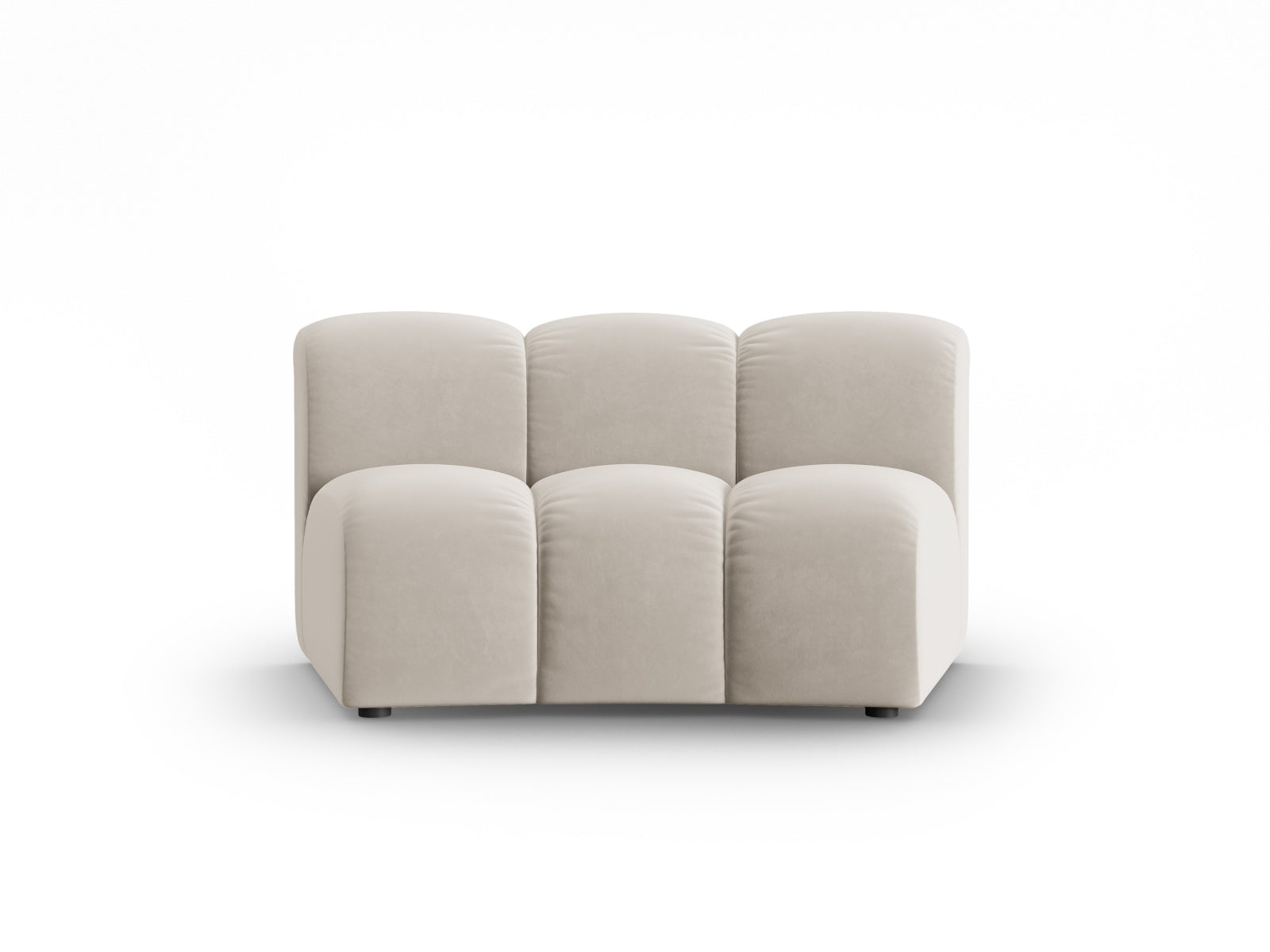 Beige Velours-Sitzmodul ohne Armlehnen von Micadoni, ideal für stilvolle und flexible Wohnraumgestaltungen.