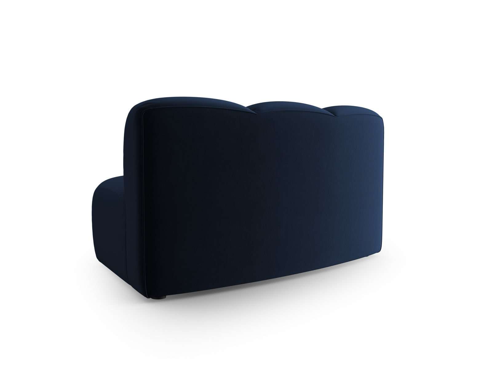 Stylischer, armlehnloser Sessel in royalblauem Velours von Micadoni, perfekt für moderne und anpassbare Wohnkonzepte.