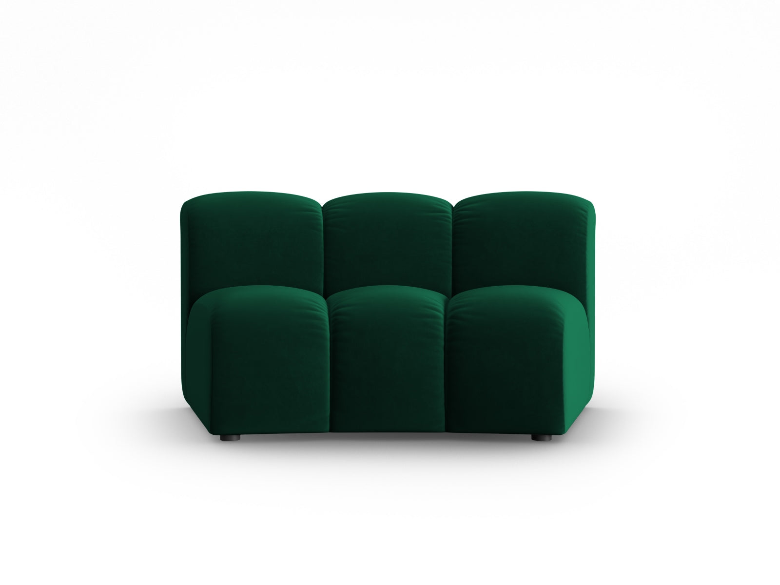 Eleganter 1-Sitzer im luxuriösen Veloursstoff, ohne Armlehnen, in stilvollem Flaschengrün – ideal für zeitgemäße Einrichtung und entspannende Momente.
