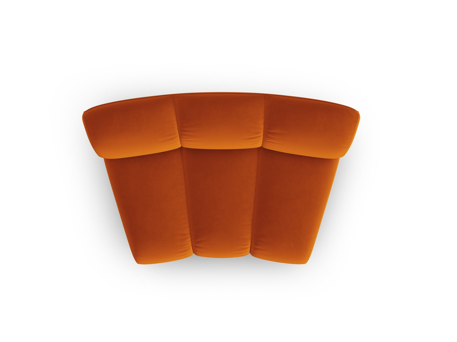 Eleganter, terracottafarbener Velours-Sessel ohne Armlehnen, ideal für kreative Raumlösungen und stilvolle Einrichtungsideen.