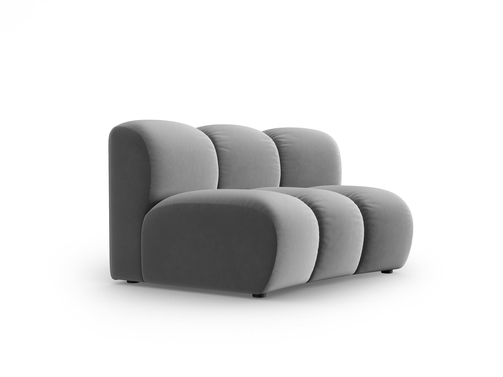 Stylischer Lupine Velour Modul Armless 1 Sitzer in edlem Grau, perfekt für kreative Raumgestaltungen und komfortable Sitzlösungen.
