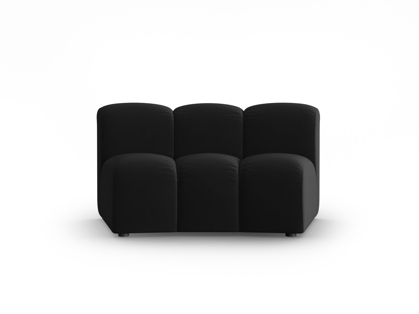 Eleganter, armfreier Velours-Sitz von Micadoni, ideal für stilvolle Wohnkonzepte und flexible Raumgestaltungen.