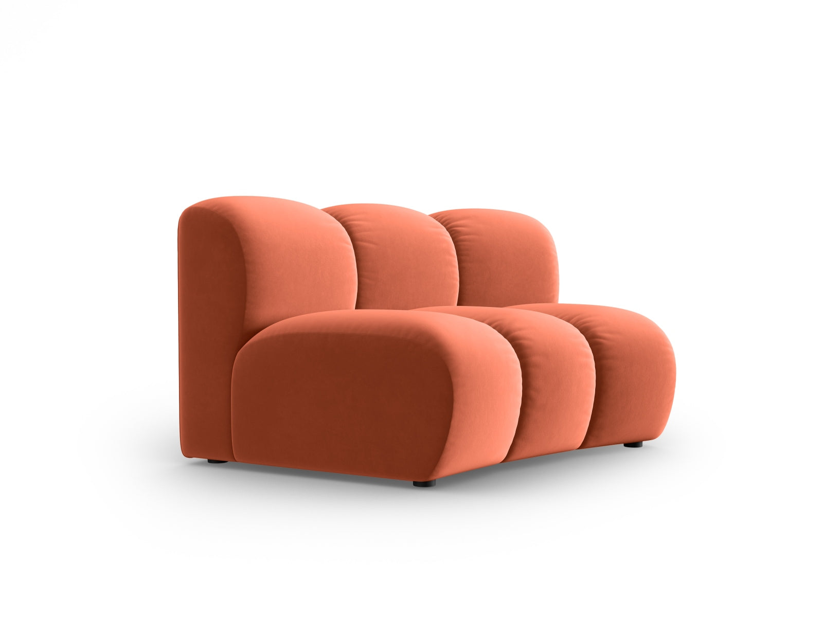 Eleganter, armlehnfreier 1-Sitzer aus luxuriösem Lupine Velour, perfekt für moderne Wohnkonzepte in Coral-Salvador.