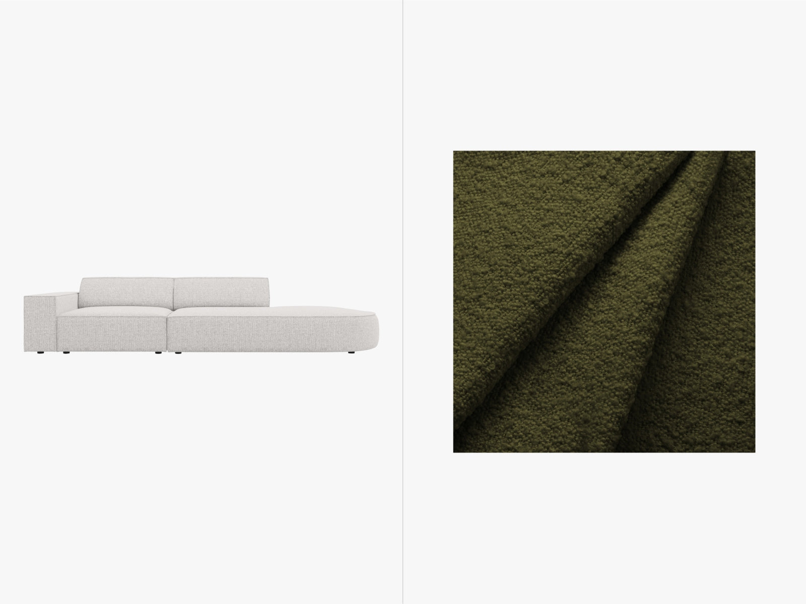 Erleben Sie das Jodie Boucle Sofa von Micadoni – ein modulares 3-Sitzer Sofa mit luxuriösem Design und hohem Komfort für Ihr Zuhause.