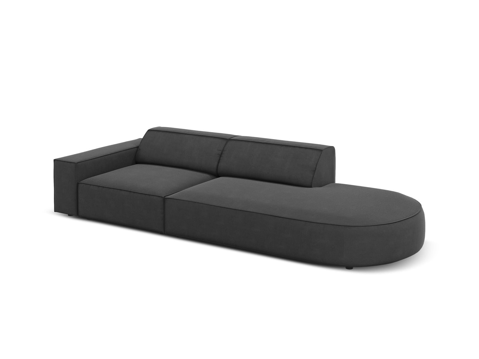 Entdecken Sie das Jodie Velour Sofa rechts 3 Sitzer von Micadoni – ein stilvolles, modulares Sofa, das Komfort und Anpassungsfähigkeit vereint.
