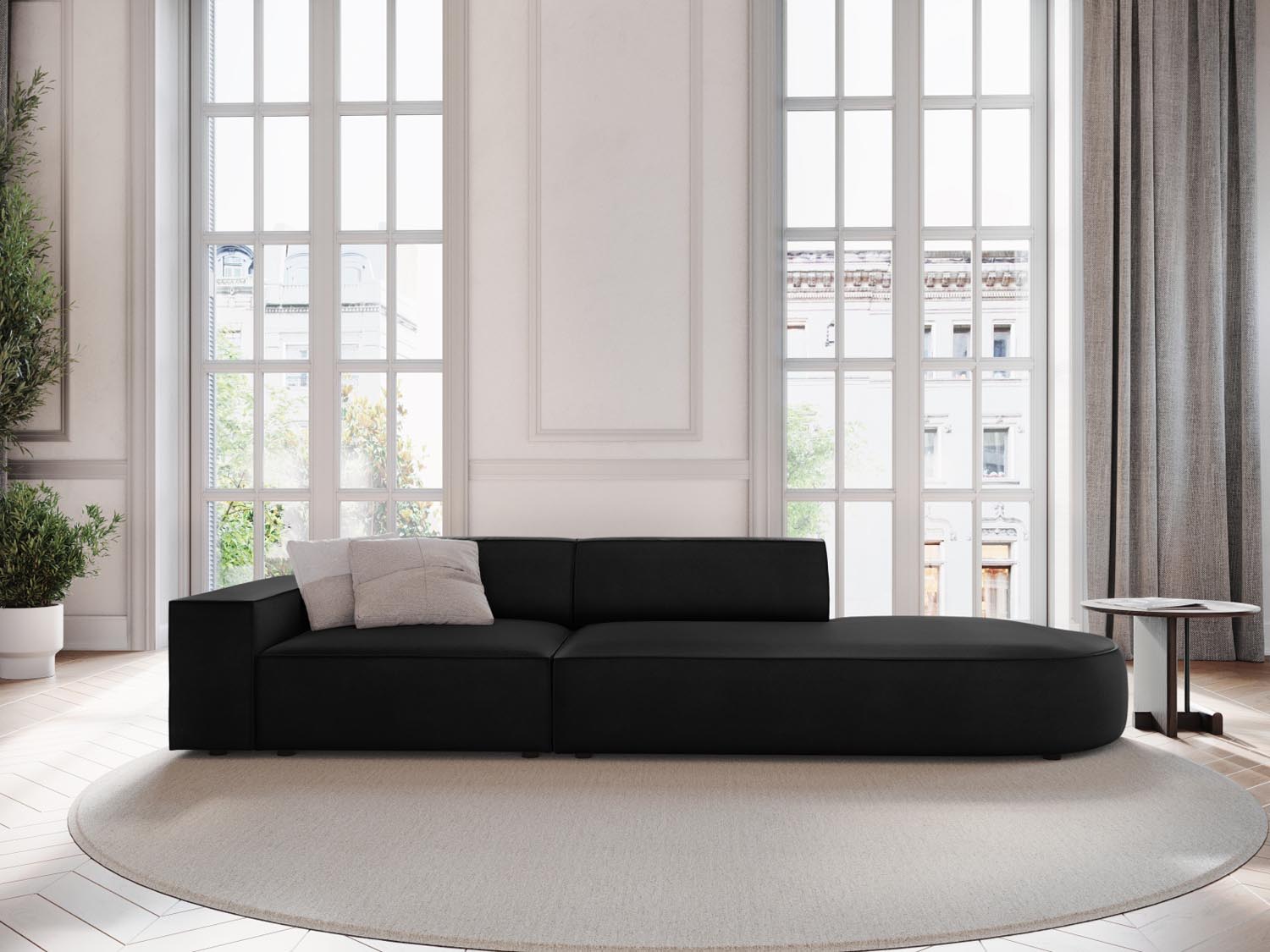 Entdecken Sie das stilvolle Jodie Velour Sofa rechts 3 Sitzer von Micadoni – modular, komfortabel und pflegeleicht für Ihr modernes Wohnzimmer.