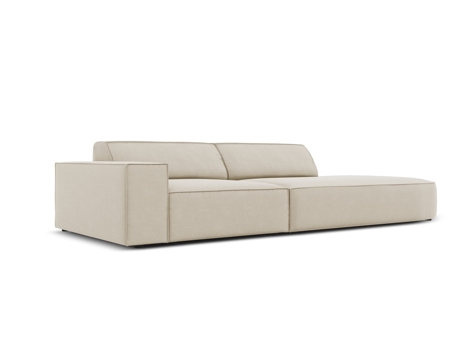 Erleben Sie das Jodie Velour Sofa rechts 3 Sitzer von Micadoni – ein elegantes, modulares Möbelstück, das Stil und Komfort in Ihr Zuhause bringt.