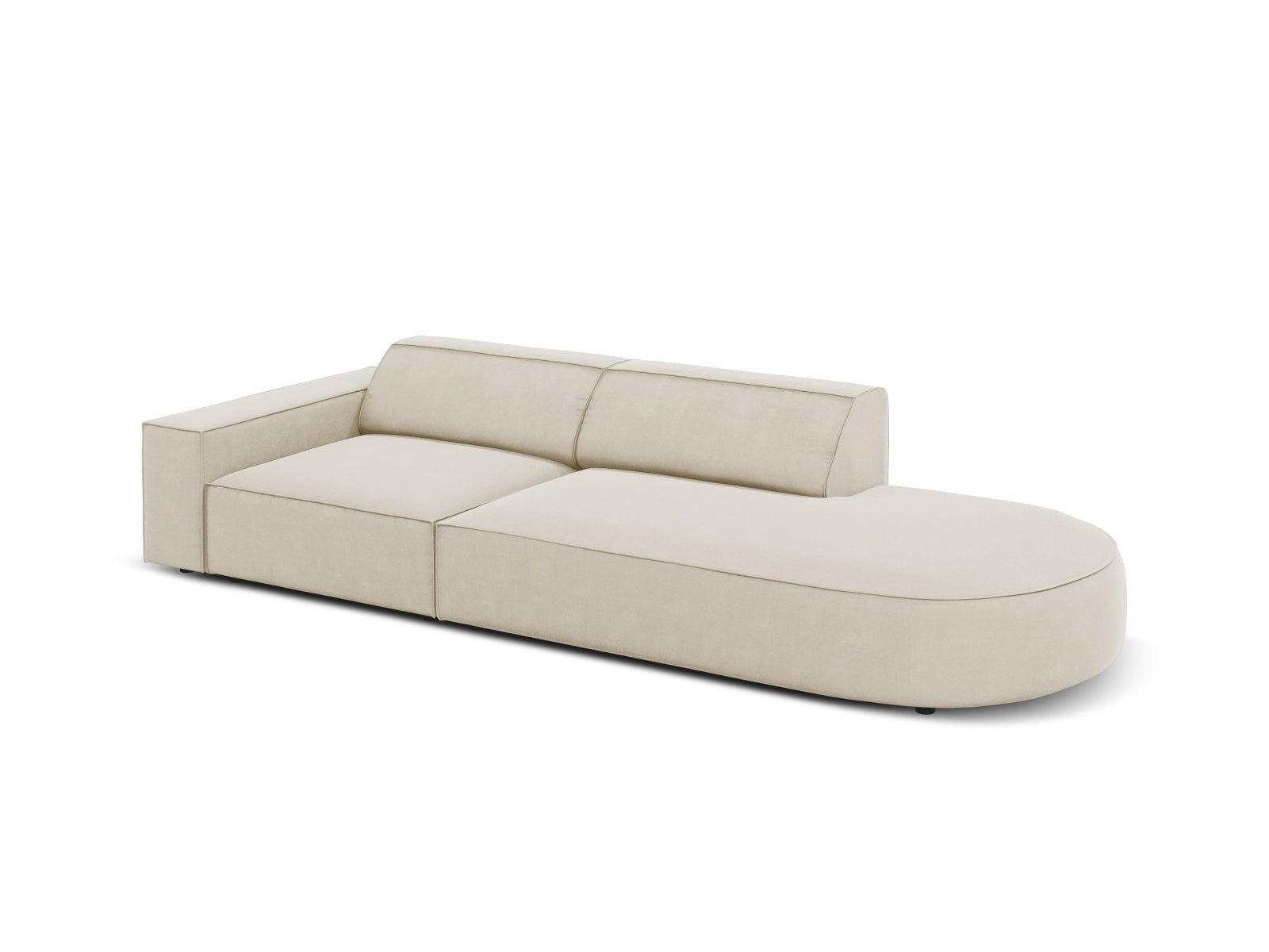 Entdecken Sie das Jodie Velour Sofa rechts 3 Sitzer von Micadoni – ein stilvolles, modulares Sofa, das Komfort und Anpassungsfähigkeit vereint.