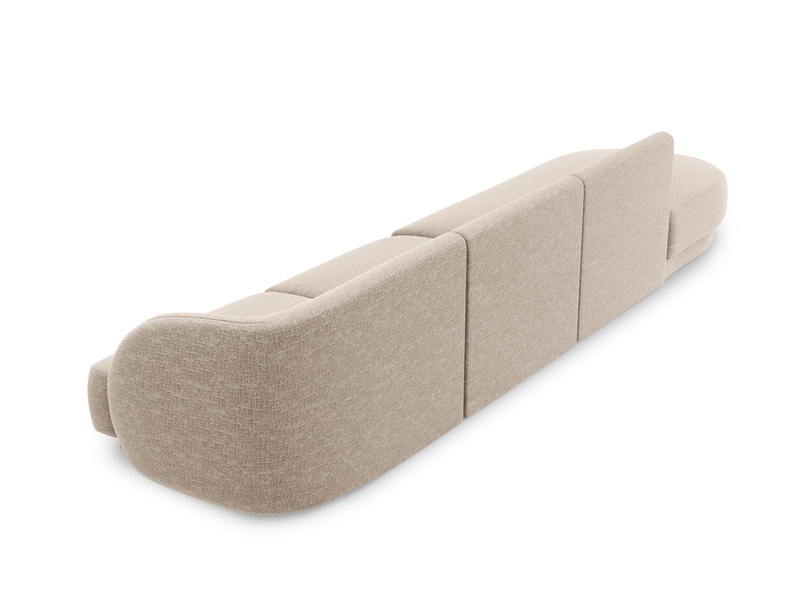Elegantes Miley Sofa links 4 Sitzer von Micadoni, in sanften Beige-Tönen, perfekt für stilvolle und einladende Wohnbereiche.