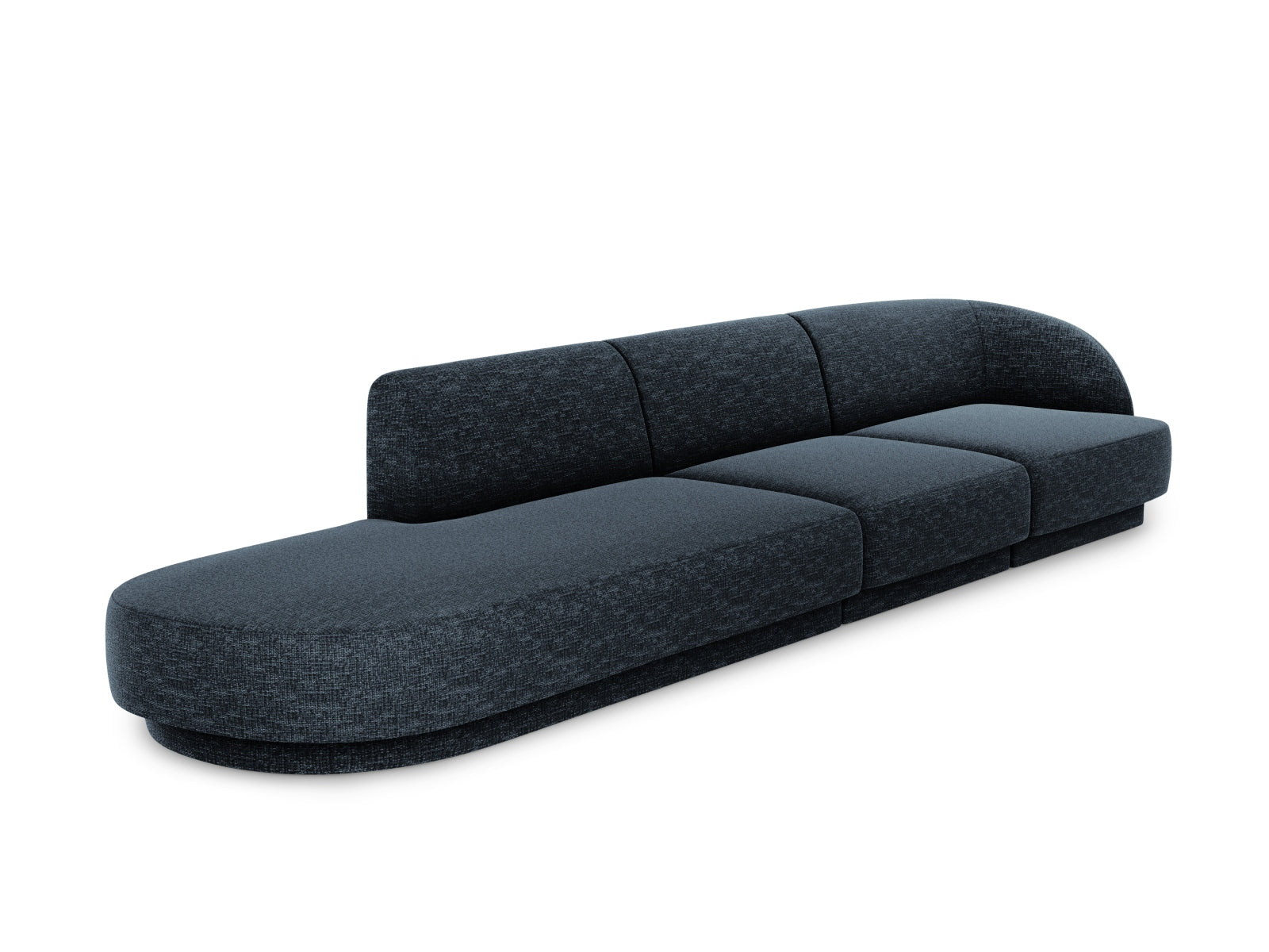 Elegantes Miley Sofa links im Royal Blue-Haga Design, ideal für stilvolle Wohnräume. 4-Sitzer von Micadoni für Komfort und Stil.