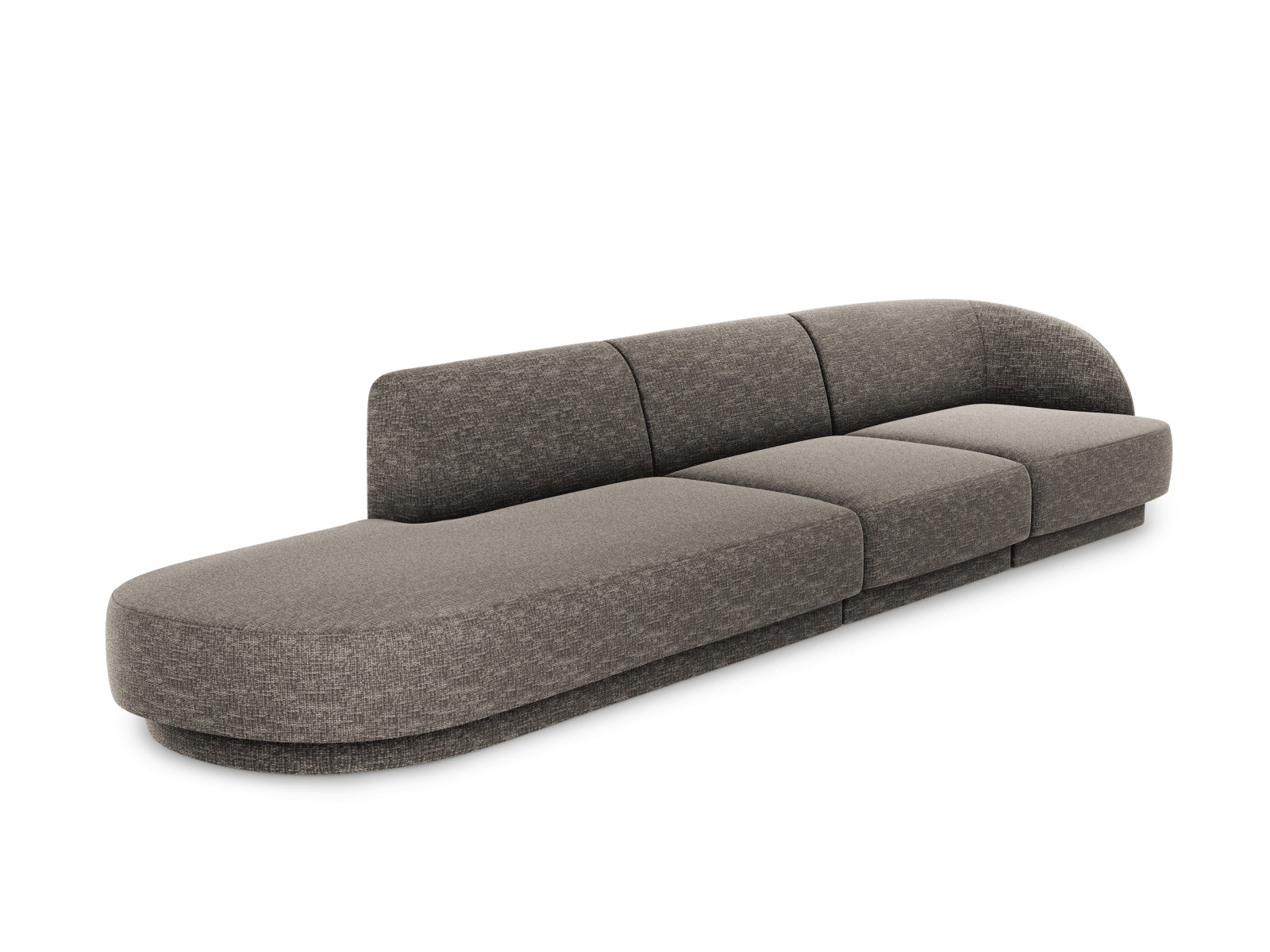 Elegantes Miley Sofa links, 4-Sitzer in stilvollem Grau, ideal für moderne Wohnräume. Hochwertige Verarbeitung von Micadoni.
