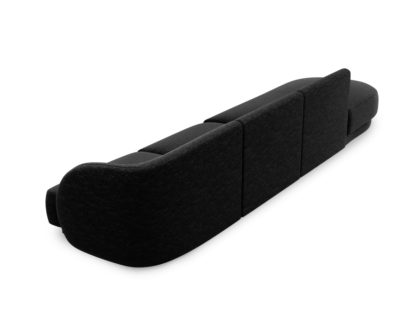 Modernes 4-Sitzer Miley Sofa links von Micadoni, perfekt für gemütliche Wohnzimmer. Stilvolles Design in klassischem Schwarz.