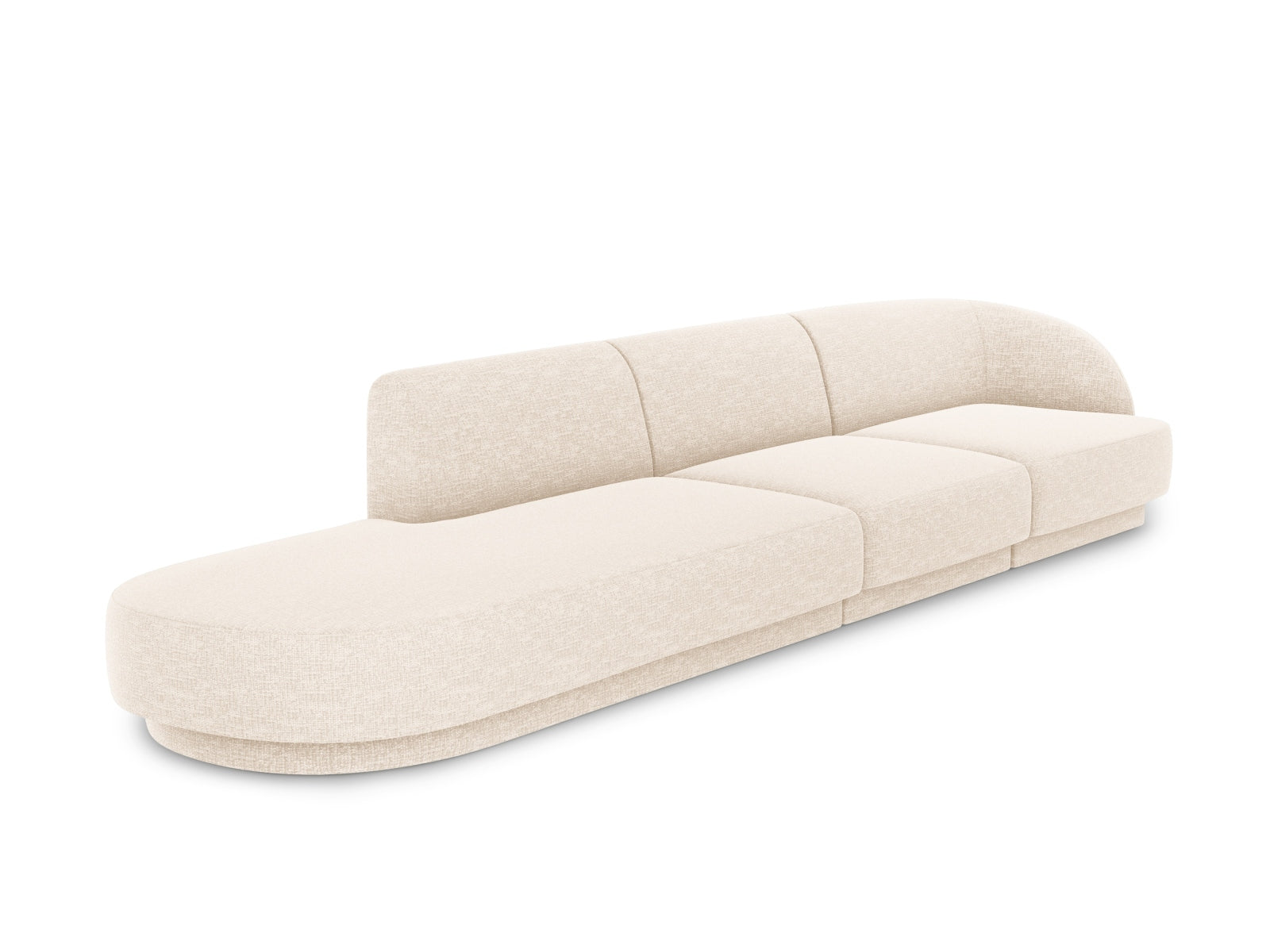 Elegantes Miley Sofa links 4 Sitzer in sanftem Ivory-Eden, ideal für stilvolle Wohnräume. Hochwertige Verarbeitung von Micadoni.
