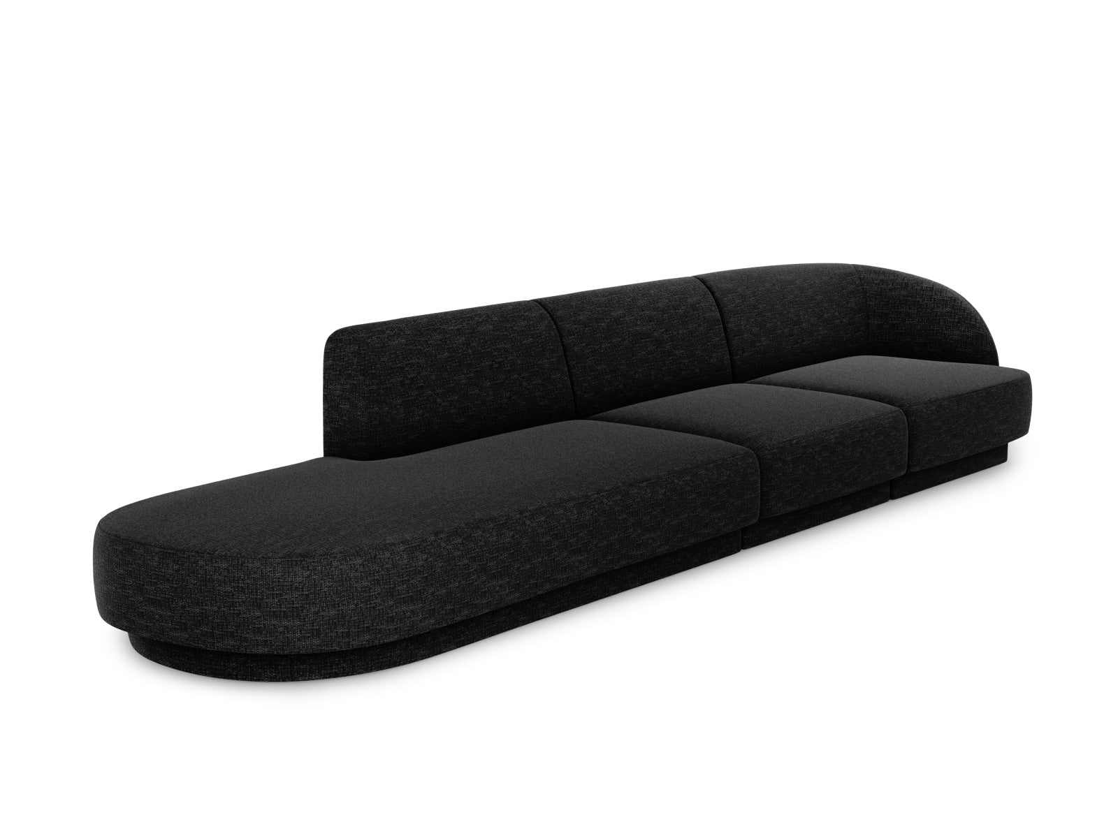 Elegantes Miley Sofa links, 4-Sitzer in Anthrazit, ideal für stilvolle Wohnräume. Hochwertige Verarbeitung von Micadoni.