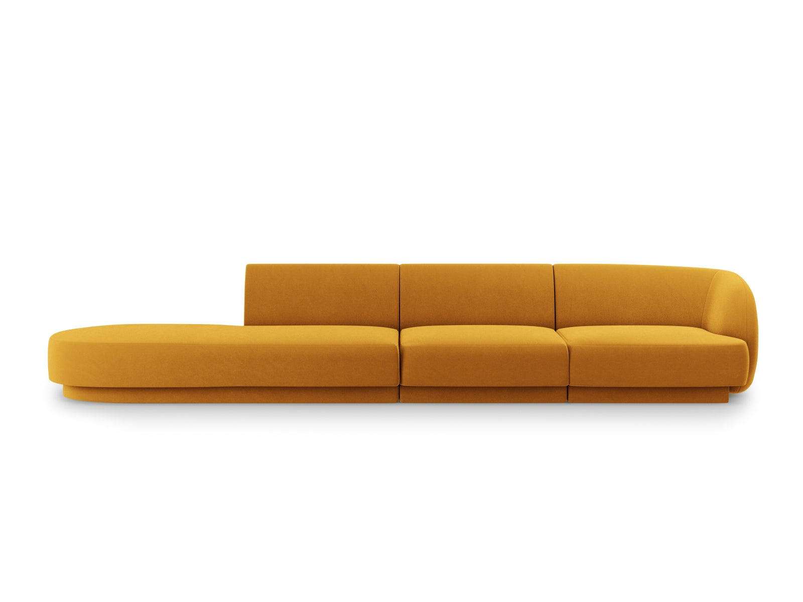 Miley Velour Sofa links 4 Sitzer in Yellow präsentiert im Onlineshop von KAQTU Design AG. L-Sofa links ist von Micadoni