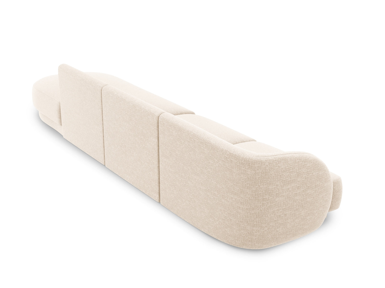 Modernes 4-Sitzer L-Sofa Miley in sanftem Beige, perfekt für gemütliche Wohnzimmer. Hochwertige Materialien und stilvolles Design von Micadoni.
