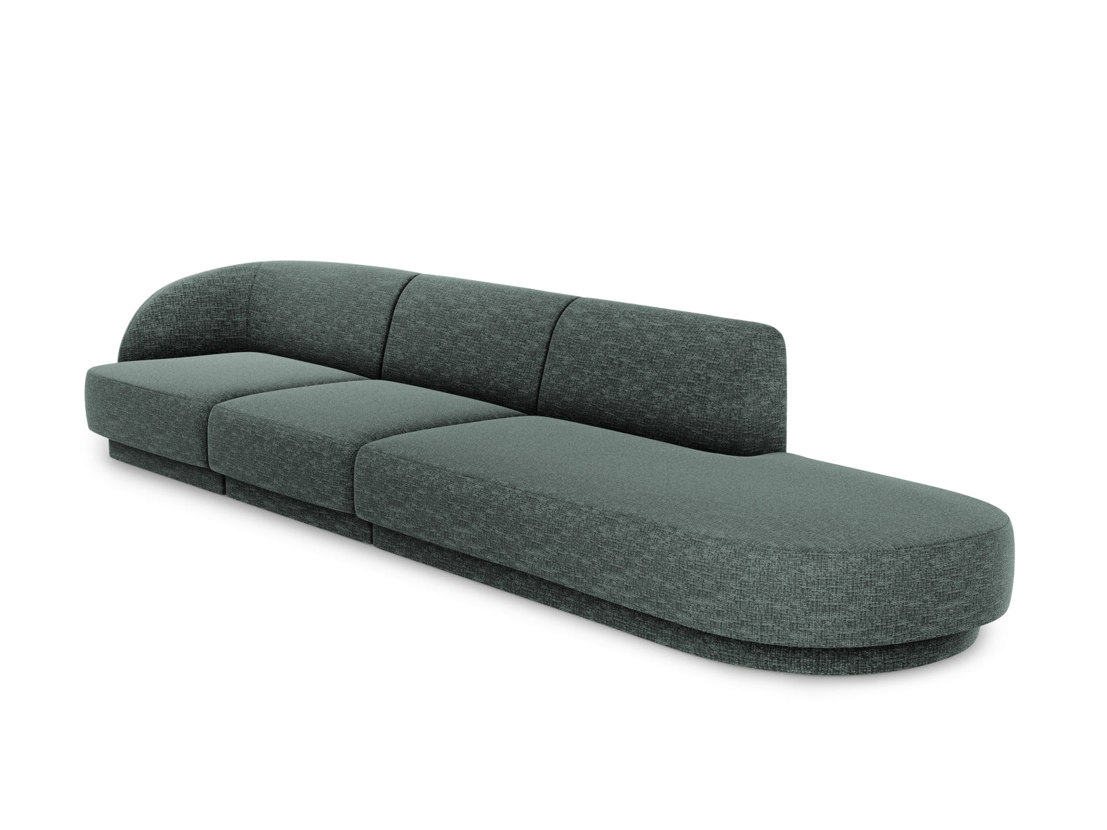 Elegantes Miley Sofa in Petrol-Haga, 4-Sitzer, rechtsseitig, ideal für stilvolle Wohnräume. Hochwertige Verarbeitung von Micadoni.