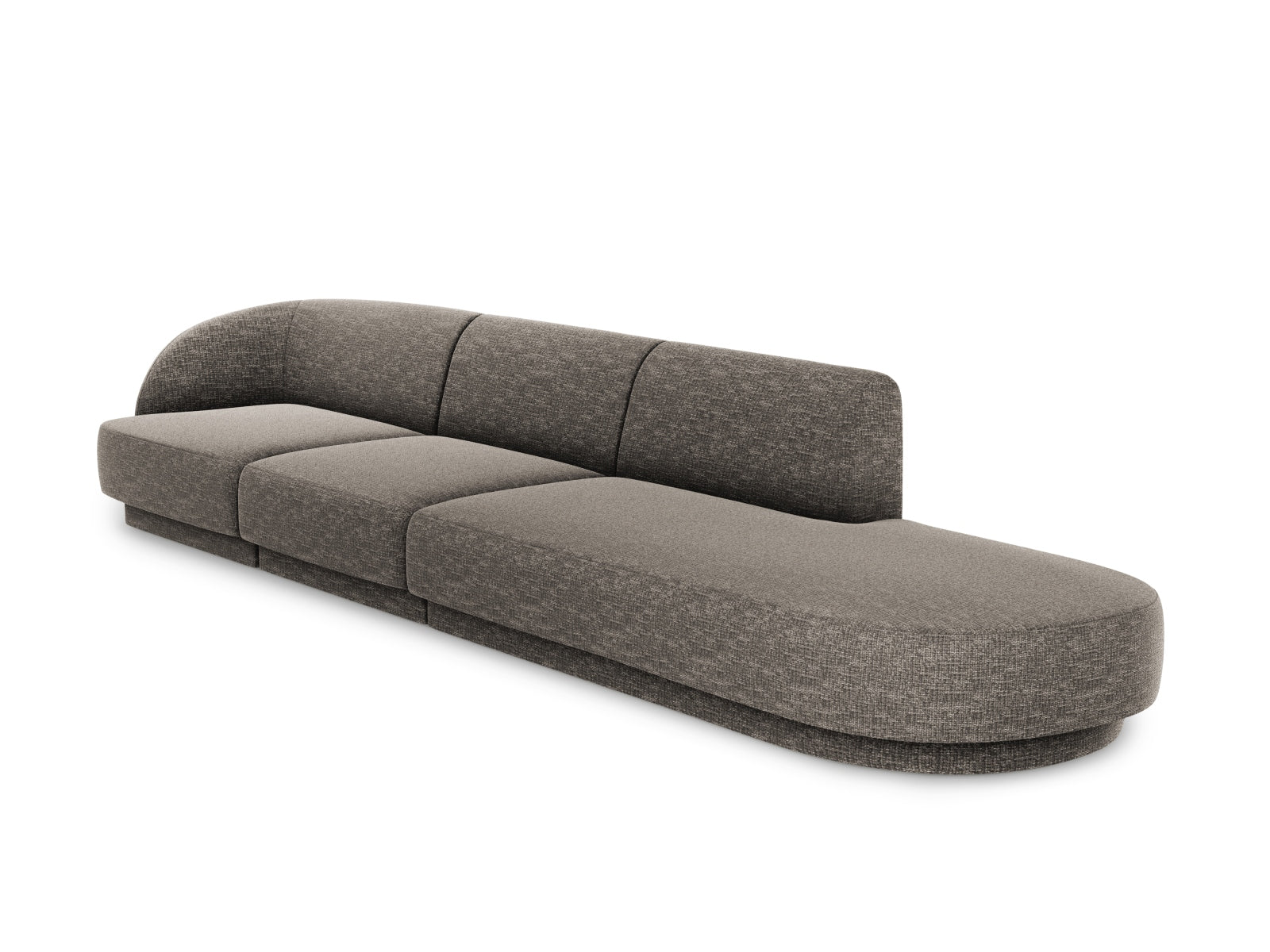 Elegantes Miley Sofa rechts, 4-Sitzer in stilvollem Grau, ideal für moderne Wohnräume. Hochwertige Verarbeitung von Micadoni.