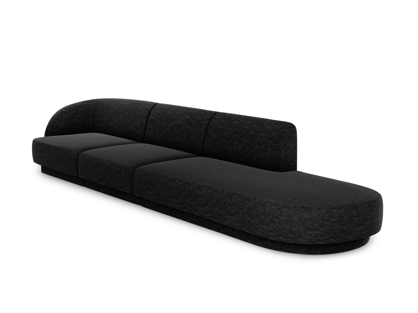 Elegantes Miley Sofa in Anthrazit, 4-Sitzer L-Form, ideal für stilvolle Wohnräume. Hochwertige Verarbeitung von Micadoni.