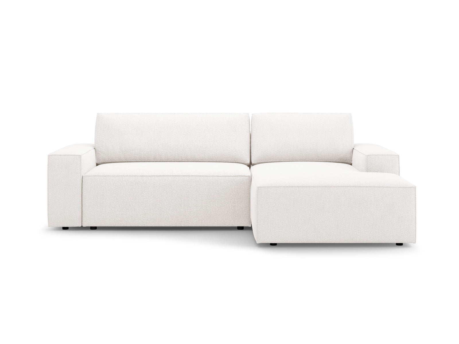 Jodie Boucle Ecksofa rechts mit Schlaffunktion und Stauraumbox 3 Sitzer in White präsentiert im Onlineshop von KAQTU Design AG. Ecksofa rechts ist von Micadoni