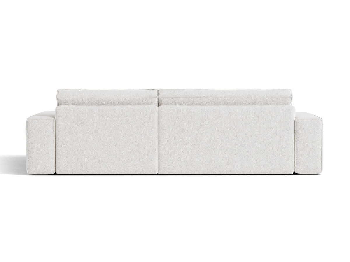 Jodie Boucle Ecksofa rechts mit Schlaffunktion und Stauraumbox 3 Sitzer in White-Baloo präsentiert im Onlineshop von KAQTU Design AG. Bettsofa rechts ist von Micadoni