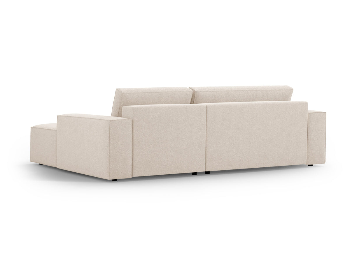 Jodie Boucle Ecksofa rechts mit Schlaffunktion und Stauraumbox 3 Sitzer in Beige-Baloo präsentiert im Onlineshop von KAQTU Design AG. Bettsofa rechts ist von Micadoni