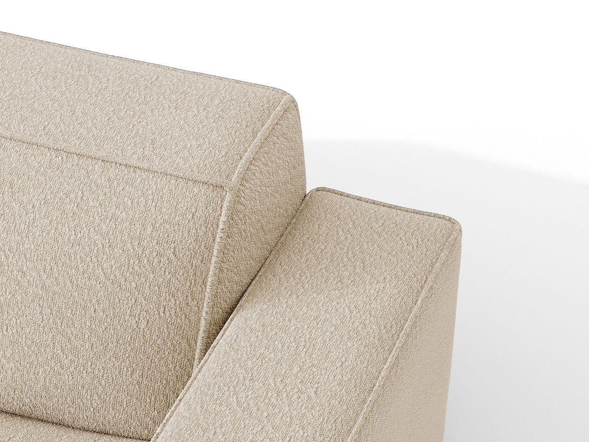 Jodie Boucle Ecksofa rechts mit Schlaffunktion und Stauraumbox 3 Sitzer in Beige-Baloo präsentiert im Onlineshop von KAQTU Design AG. Bettsofa rechts ist von Micadoni
