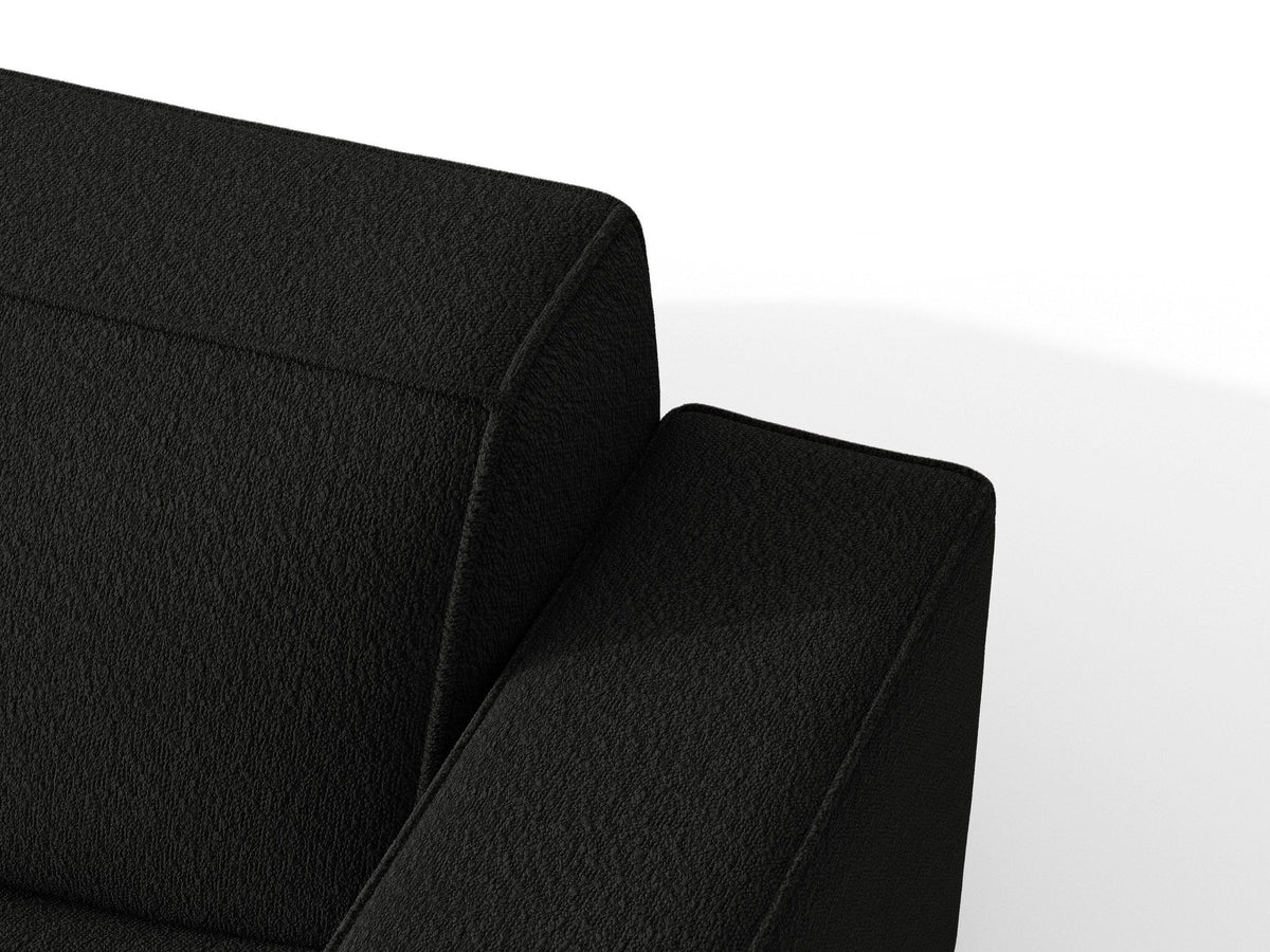 Jodie Boucle Ecksofa rechts mit Schlaffunktion und Stauraumbox 3 Sitzer in Black-Baloo präsentiert im Onlineshop von KAQTU Design AG. Bettsofa rechts ist von Micadoni
