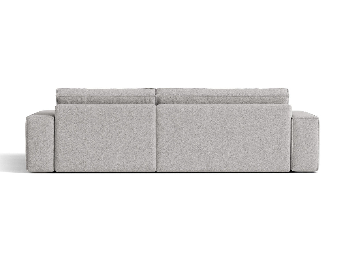 Jodie Boucle Ecksofa rechts mit Schlaffunktion und Stauraumbox 3 Sitzer in Light Grey-Baloo präsentiert im Onlineshop von KAQTU Design AG. Bettsofa rechts ist von Micadoni