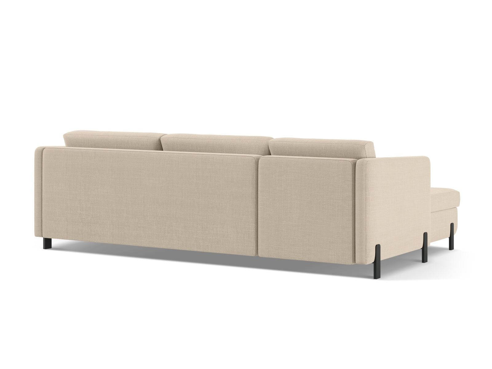 Beige Ecksofa Gloria von Micadoni, 5-Sitzer mit eleganter Schlaffunktion und integriertem Stauraum, ideal für moderne Wohnkonzepte.