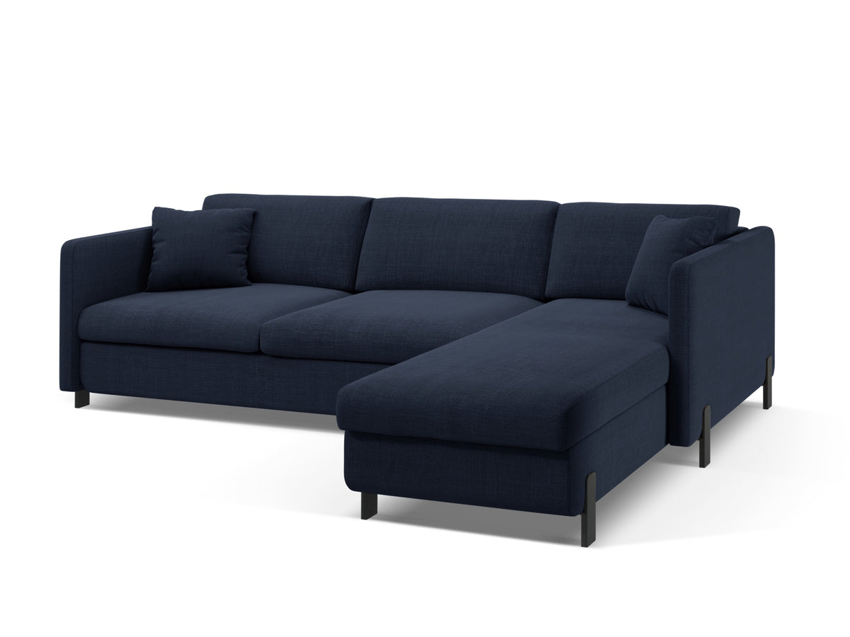 Gloria Ecksofa rechts mit Schlaffunktion und Stauraum 5 Sitzer in Blue-Bjorn präsentiert im Onlineshop von KAQTU Design AG. Bettsofa rechts ist von Micadoni