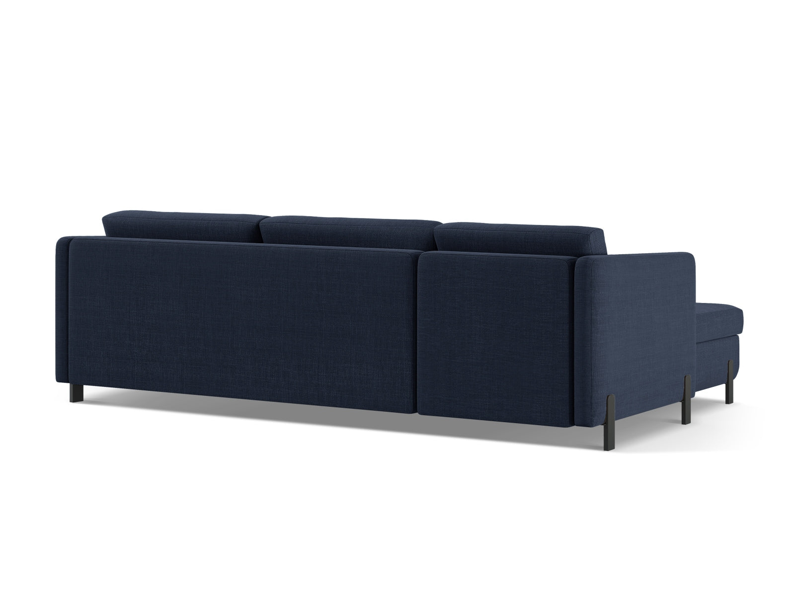 Stylisches Ecksofa Gloria in Blau, 5-Sitzer mit Schlafoption und Stauraum, ideal für gemütliche Abende und platzsparende Lösungen.